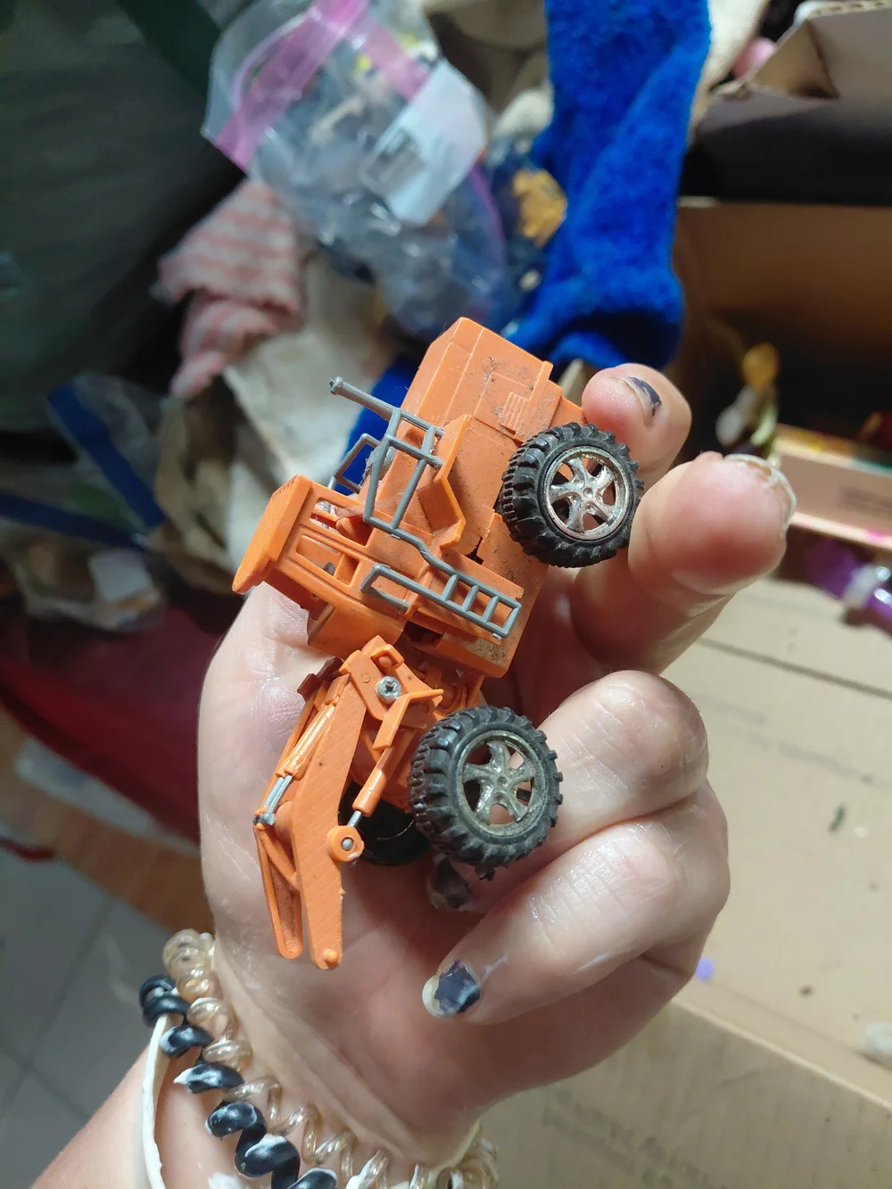 plastic toy construction vehicle loader missing scoop unbranded